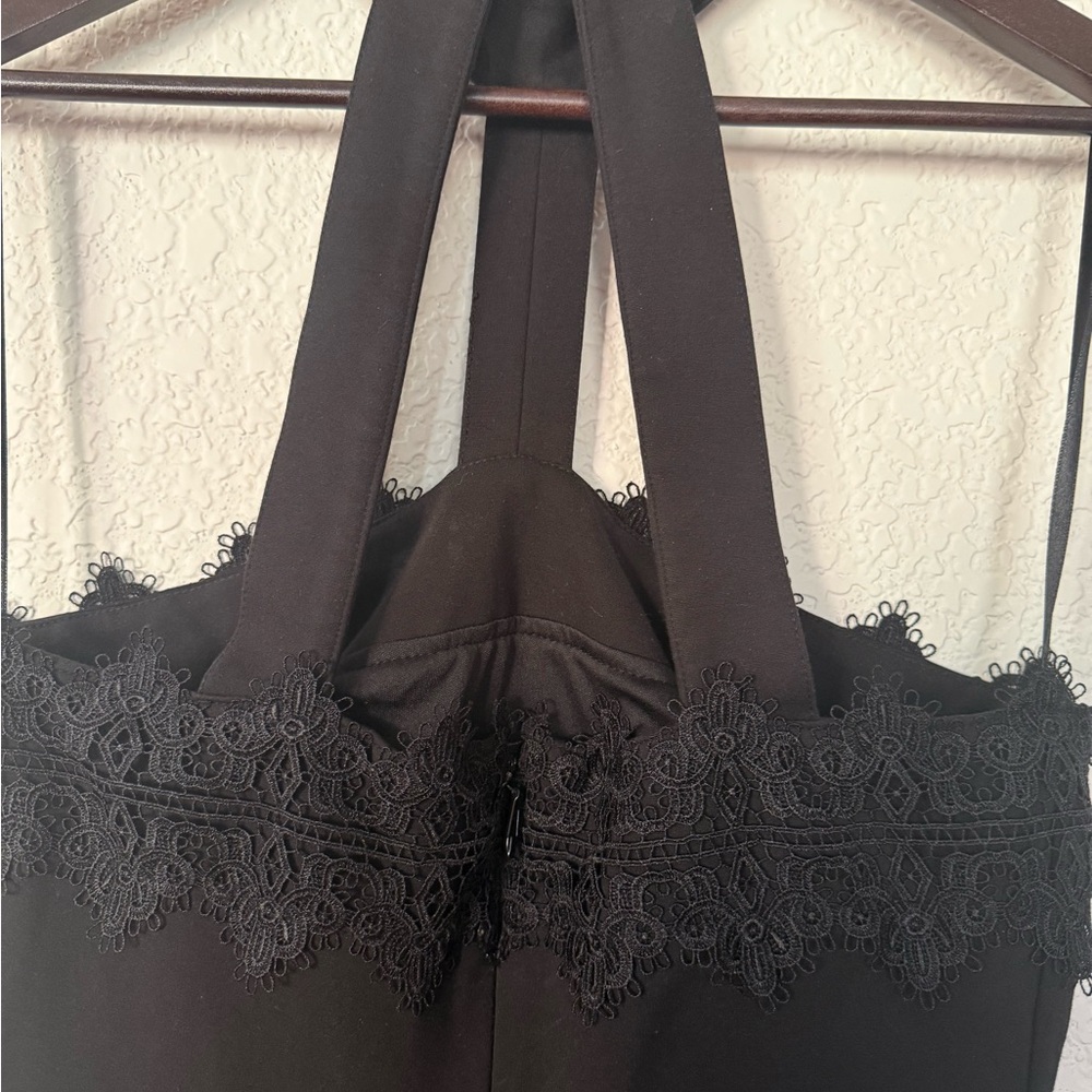 Marciano Black Lace-Trim Halter Style Evening Dress - Picture 12 of 16